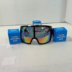 Lucky Brand Black Sunglasses with Multicolor Lens fit to ski in